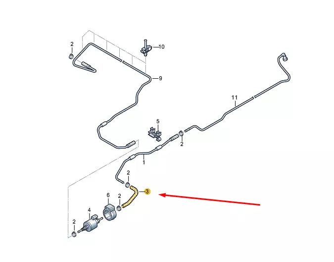 NEW VW TRANSPORTER VI T6 FUEL HOSE 7E0201153H