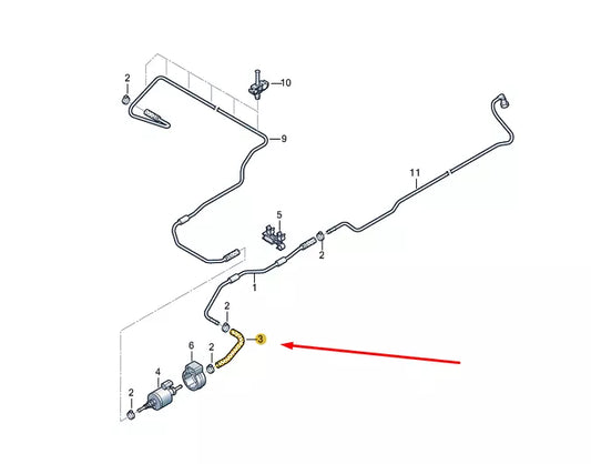 NEW VW TRANSPORTER VI T6 FUEL HOSE 7E0201153H