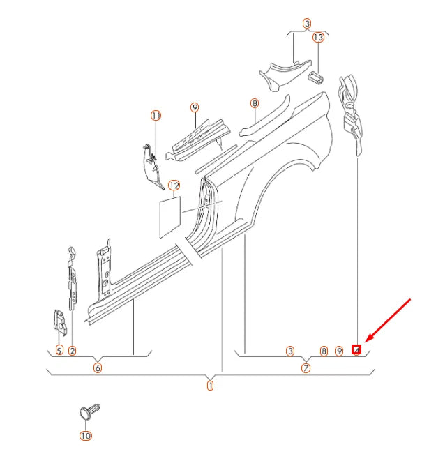 NEW AUDI A5 8F REAR LEFT TAIL LIGHT POCKET INSERT PLATE 8T0809649A ORIGINAL