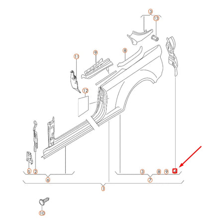 NEW AUDI A5 8F REAR LEFT TAIL LIGHT POCKET INSERT PLATE 8T0809649A ORIGINAL