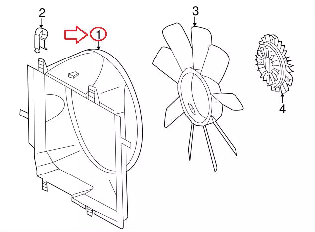 NEW MERCEDES BENZ E-CLASS W210 FAN SHROUD AIR BAFFLE A2105051455 ORIGINAL