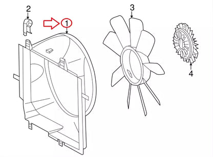 NEW MERCEDES BENZ E-CLASS W210 FAN SHROUD AIR BAFFLE A2105051455 ORIGINAL