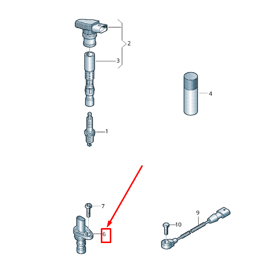 new audi r8 4s engine crankshaft position sensor 079907601b original