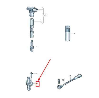 new audi r8 4s engine crankshaft position sensor 079907601b original