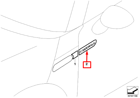new mini r52 front fender right sidewalk decal 51147186156 original