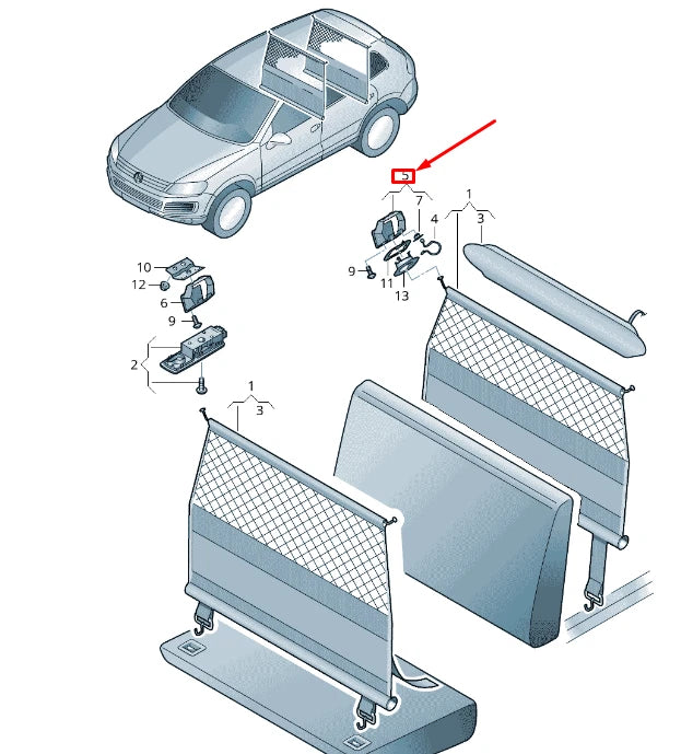 NEW VW TOUAREG 7P MK2 NET REAR RIGHT LUG RETAINING BRACKET 7P6861782BNX1