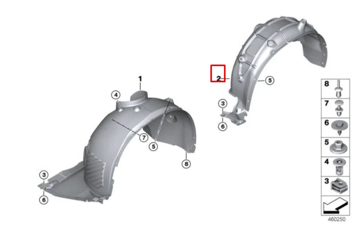 NEW BMW X1 F48 REAR RIGHT FENDER SPLASH SHIELD 51717346042 ORIGINAL