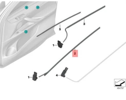 NEW BMW X5 F15 FRONT LEFT DOOR POCKET FIBER-OPTIC CABLE 9288373 ORIGINAL