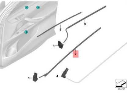 NEW BMW X5 F15 FRONT LEFT DOOR POCKET FIBER-OPTIC CABLE 9288373 ORIGINAL