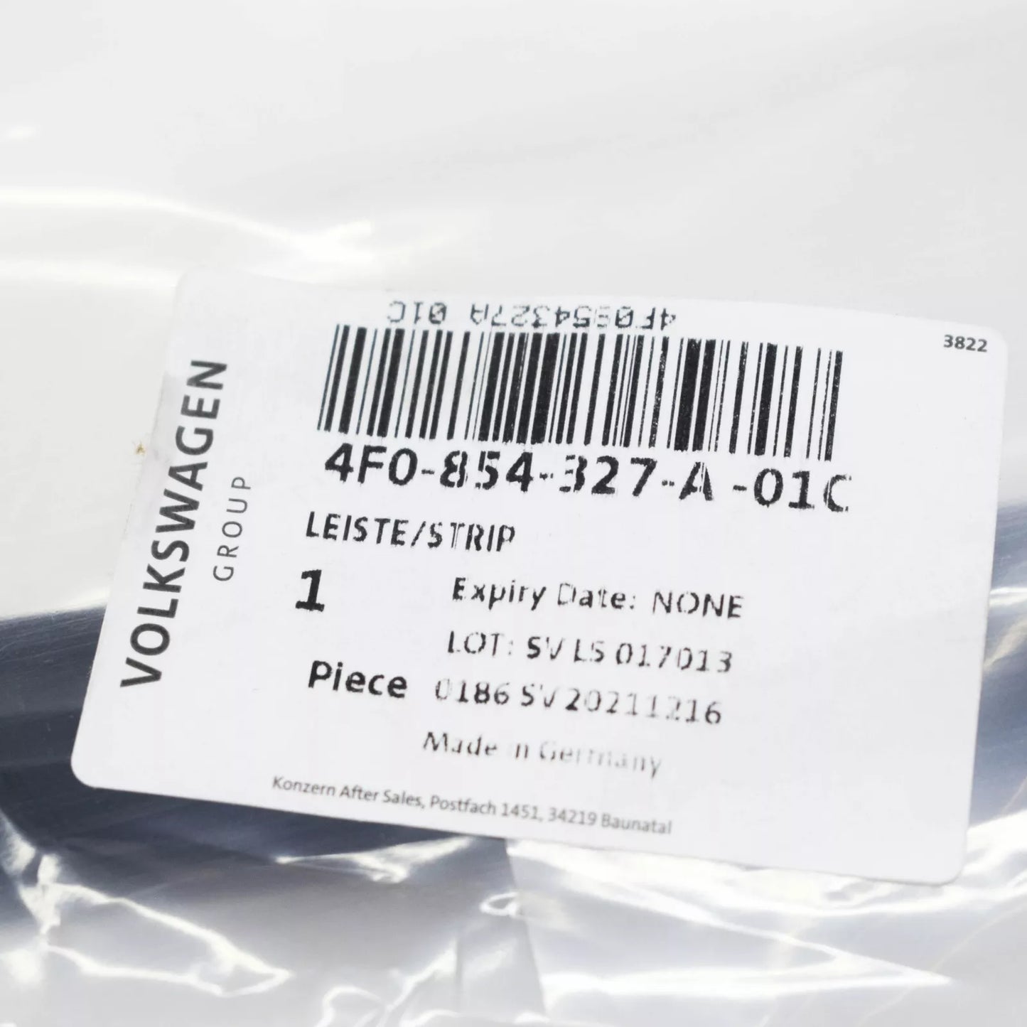 NEW AUDI A6 C6 FRONT WINDSHIELD LEFT WATER DEFLECTOR 4F0854327A01C ORIGINAL