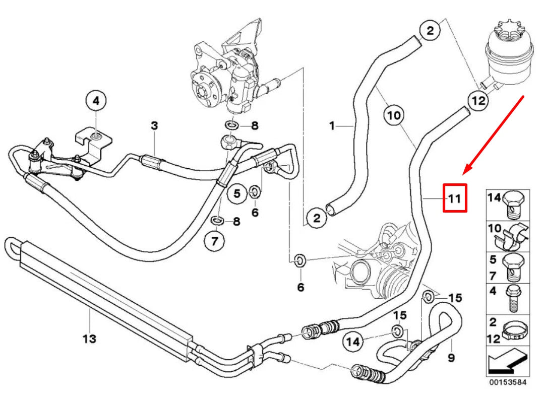 NEW BMW 3 COUPE E92 POWER STEERING HOSE 6783801 32416783801 ORIGINAL