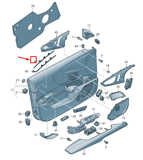 NEW AUDI A7 SPORTBACK 4G FRONT RIGHT DOOR TRIM COVER 4G88633144PK