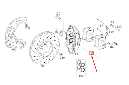 NEW MERCEDES-BENZ S W222 FRONT WHEEL BRAKE PAD SET A0004201006 ORIGINAL