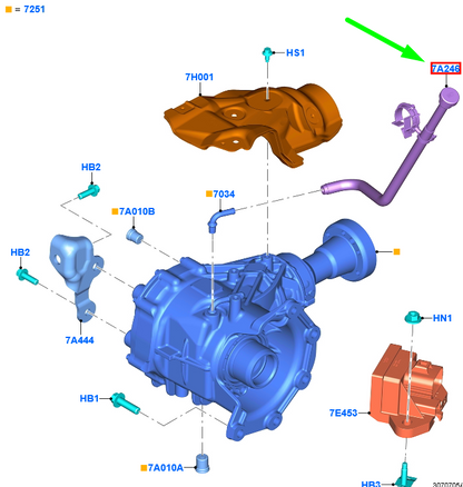new ford kuga mk2 c520 transfer case breather tube 1874086 fv41-7034-aa original