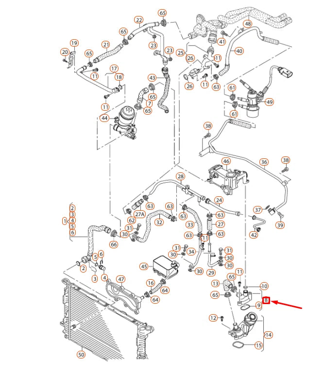NEW AUDI A6 C7 ENGINE COOLING SYSTEM INTERMEDIATE FLANGE 059121506H
