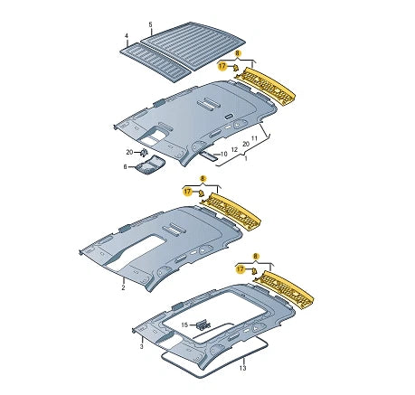 NEW VOLKSWAGEN TIGUAN 5N REAR ROOF HEADLINER END TRIM 5N0867617Y20