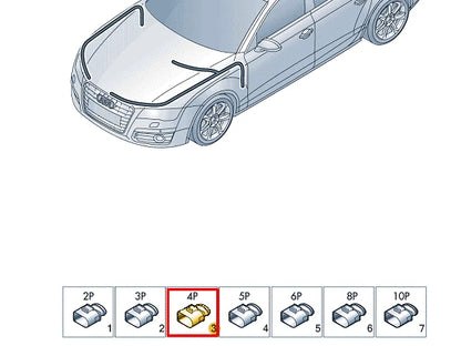 NEW AUDI A7 SPORTBACK 4G8 4 PIN FLAT CONTACT HOUSING 4G0973732 ORIGINAL