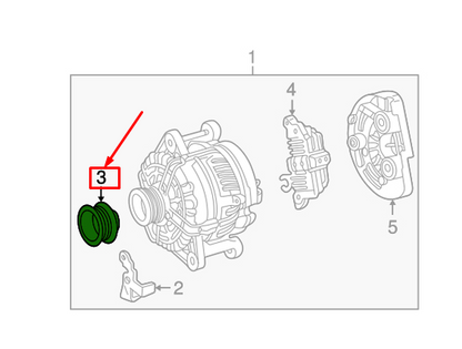 new mercedes-benz c w204 alternator freewheel pulley a6461500360 original