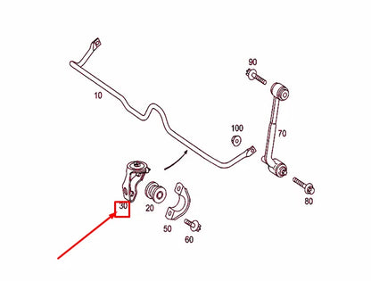 NEW MB C W203 REAR RIGHT TORSION BAR BEARING BRACKET A2033201042 ORIGINAL