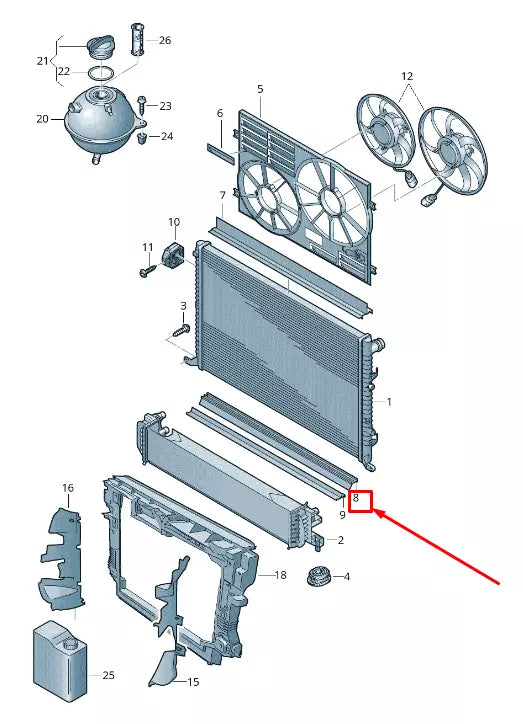 NEW VW SHARAN 7N LOWER ENGINE RADIATOR SEAL 7N0121345N