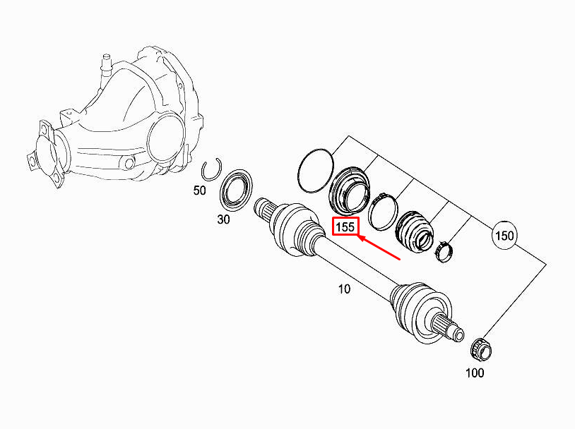 new mercedes-benz s w222 inner joint reducing ring a2303570094 original