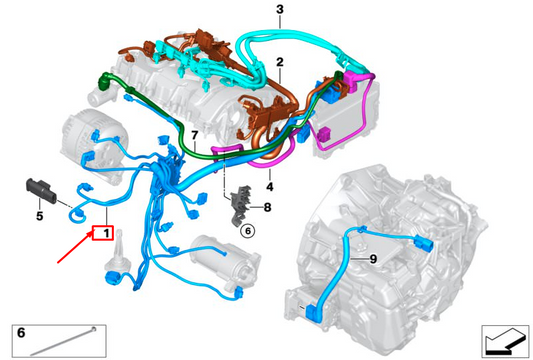 new mini cooper f56 engine cable harness 12538617707 8617707 original