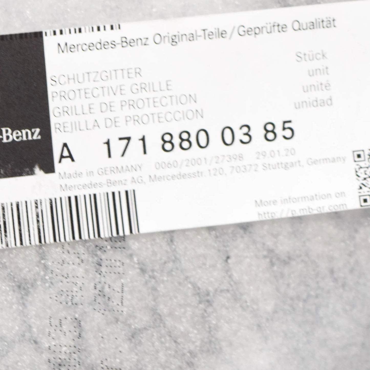 NEW MB SLK R171 ENGINE HOOD LEFT PROTECTIVE GRILLE A1718800385 ORIGINAL