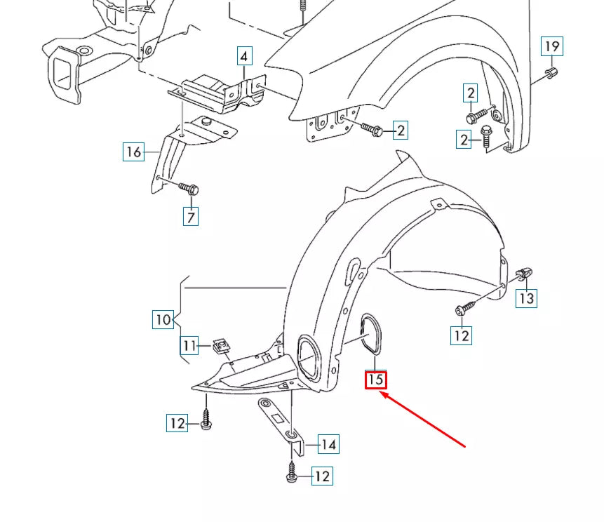 NEW VW CRAFTER MK2 SZ FRONT WHEEL HOUSING LINER COVER TRIM 7E0809967 ORIGINAL