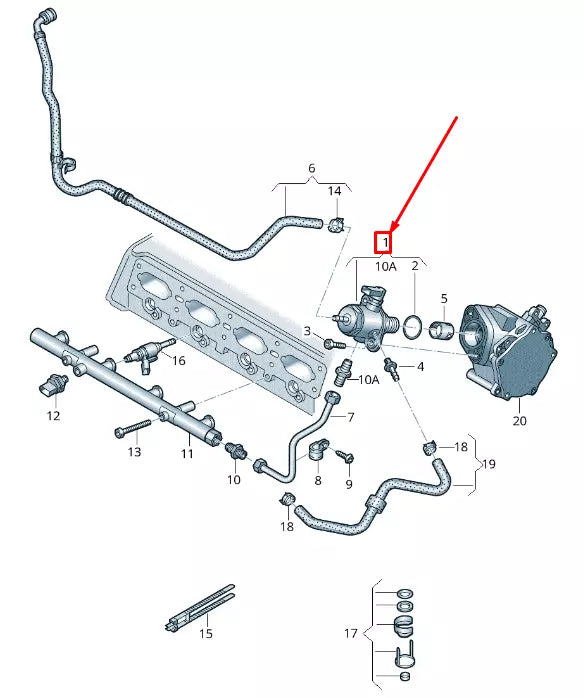 NEW AUDI Q2 HIGH PRESSURE FUEL PUMP 06L127027C ORIGINAL