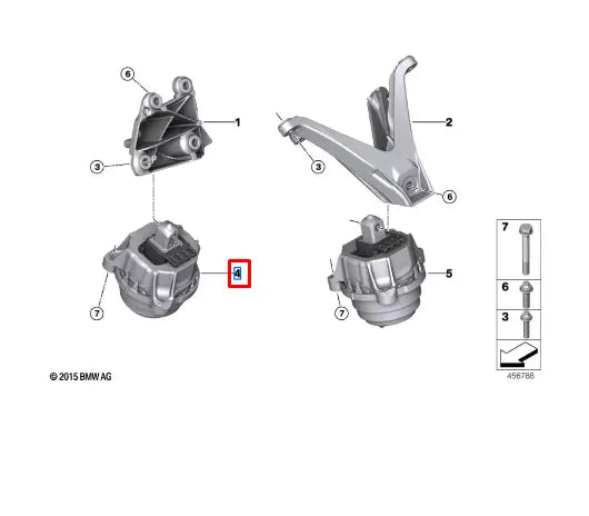 NEW BMW M5 F90 RIGHT SIDE ENGINE MOUNT 22116860458 6860458 ORIGINAL