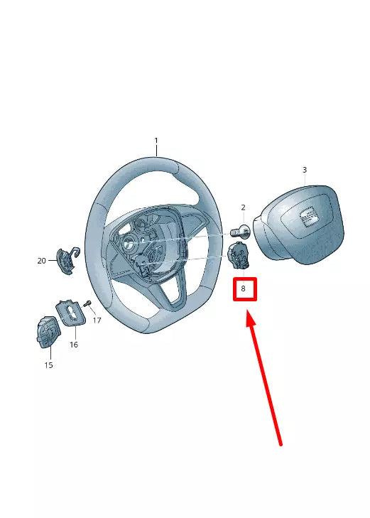 NEW VW AMAROK 2H STEERING WHEEL CONTROL UNIT 5K0959542B ORIGINAL