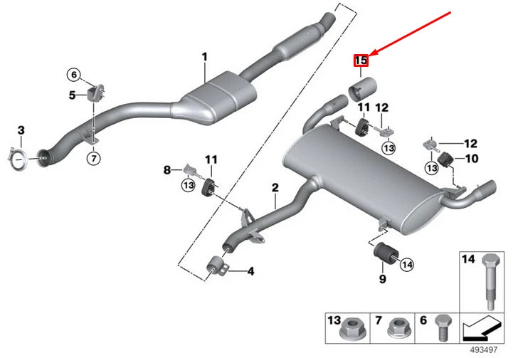 NEW BMW X3 G01 BLACK CHROME TAILPIPE TRIM 18308691859 8691859 ORIGINAL