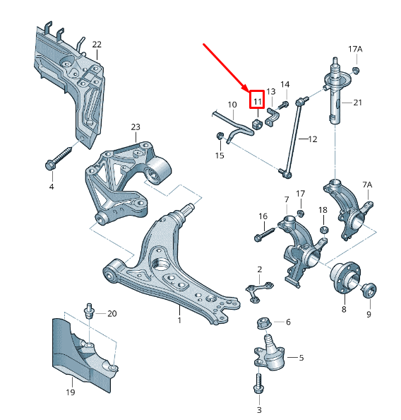 new skoda rapid nh front axle stabilizer rubber bush 6q0411314q original