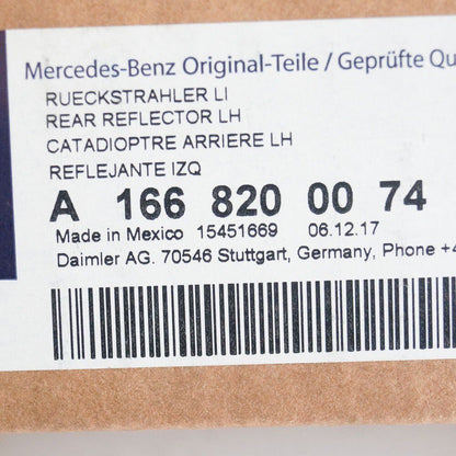 new mercedes-benz ml-class w166 rear bumper left reflector a1668200074 2015