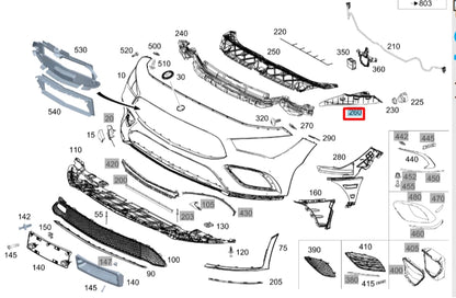 NEW MERCEDES-BENZ CLA COUPE C118 FRONT RIGHT BUMPER BRACKET A1188855000 ORIGINAL