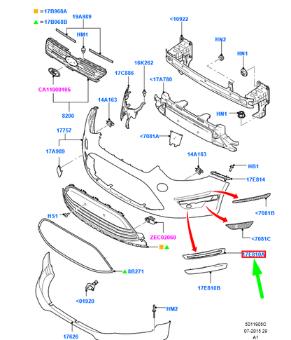 new ford galaxy mk2 front bumper right lamp cover 1866206 original
