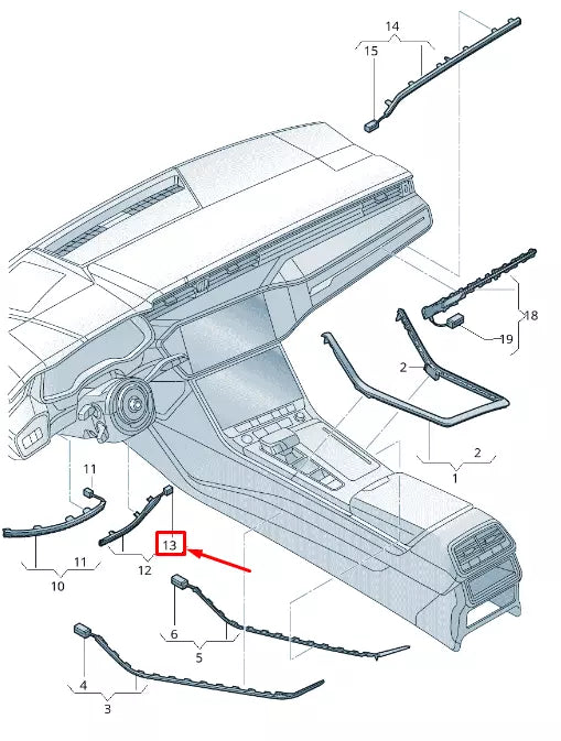 NEW AUDI Q7 4M INSTRUMENT PANEL LED MODULE 4M8947355L
