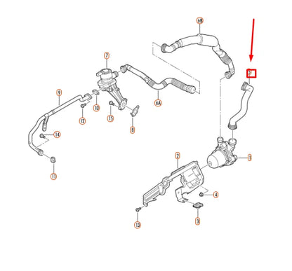 NEW VOLKSWAGEN BEETLE 9C SECONDARY AIR PUMP CONNECTING PIPE 1C0131128H