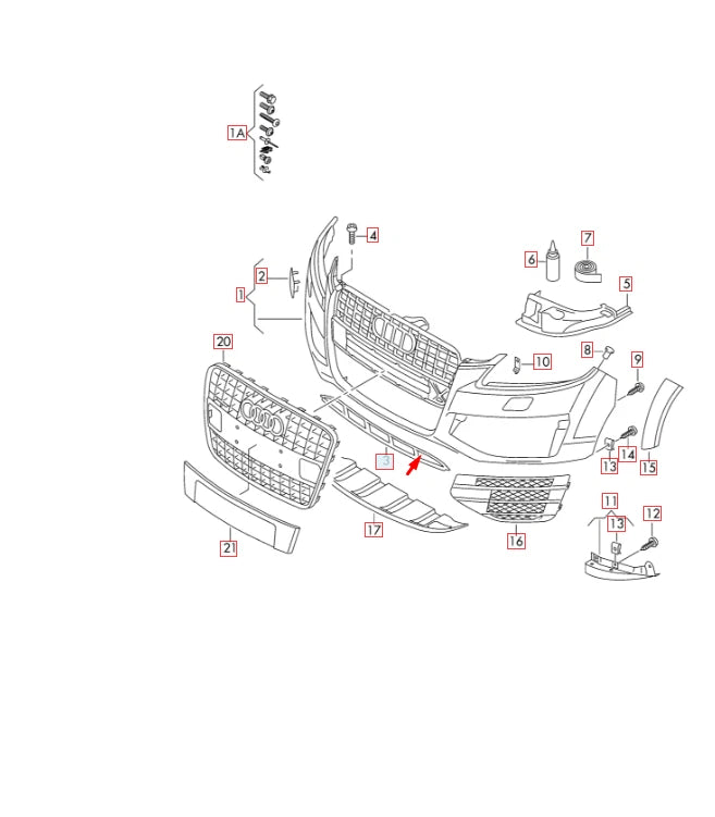 NEW AUDI Q7 4L FRONT BUMPER CENTRE LOWER GRILLE 4L0807683BT94 2015