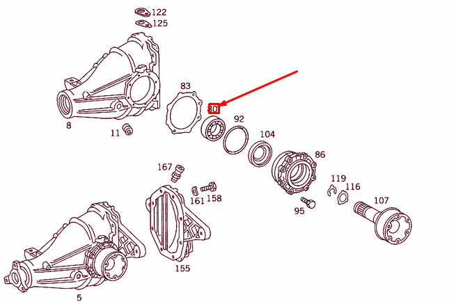 NEW MERCEDES-BENZ E W124 REAR TAPERED ROLLER BEARING A0009801902 ORIGINAL