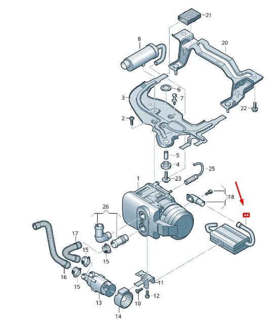 NEW VW TRANSPORTER VI T6 AUXILIARY HEATER SILENCER 7E0819084D