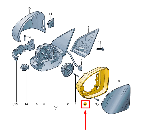 NEW VW TAIGO CS LEFT EXTERIOR MIRROR FRAME 2GA857601B9B9 ORIGINAL