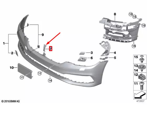 NEW BMW 6 GRAN TURISMO G32 FRONT BUMPER GRILLE TRIM 51137412426 ORIGINAL