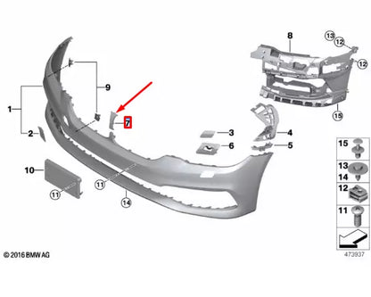 NEW BMW 6 GRAN TURISMO G32 FRONT BUMPER GRILLE TRIM 51137412426 ORIGINAL