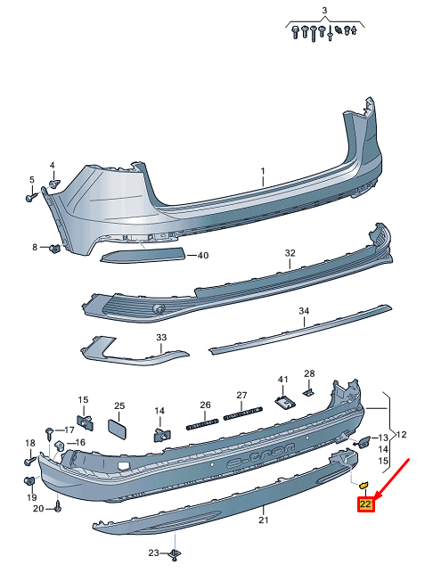 new audi q4 e-tron lower rear bumper towing eye cover 89a8074429b9 original
