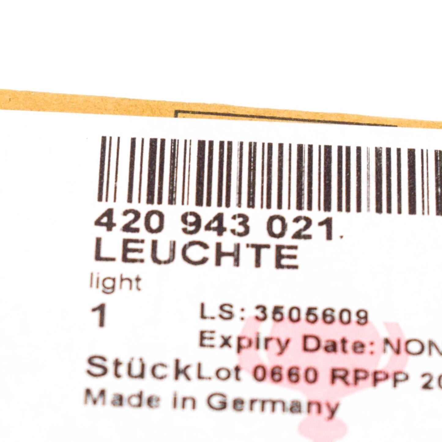 NEW AUDI R8 42 LICENSE PLATE NUMBER LED LIGHT 420943021 ORIGINAL