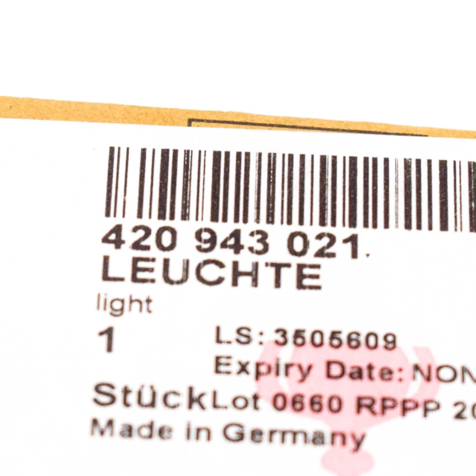 NEW AUDI R8 42 LICENSE PLATE NUMBER LED LIGHT 420943021 ORIGINAL