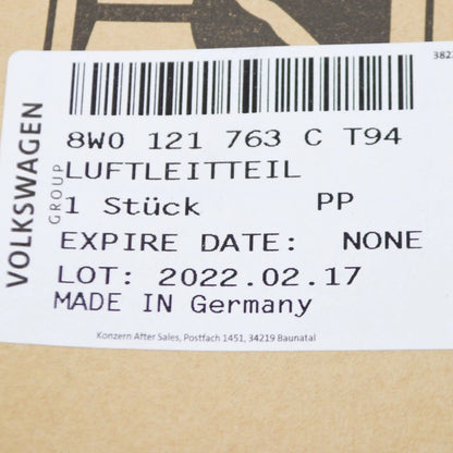 NEW AUDI RS4 B9 AVANT QUATTRO FRONT BUMPER LEFT AIR GUIDE 8W0121763CT94