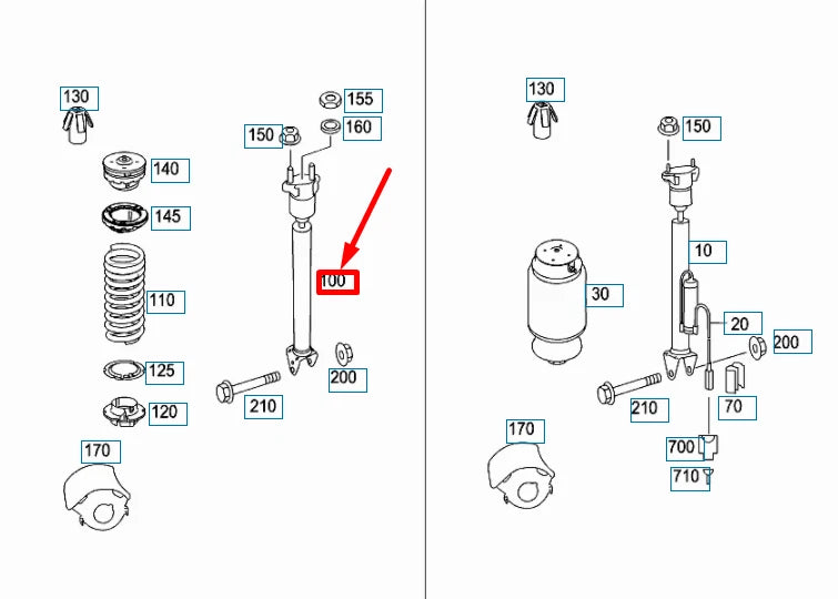 NEW MERCEDES-BENZ ML W164 AMG REAR SHOCK ABSORBER A1643202931 ORIGINAL