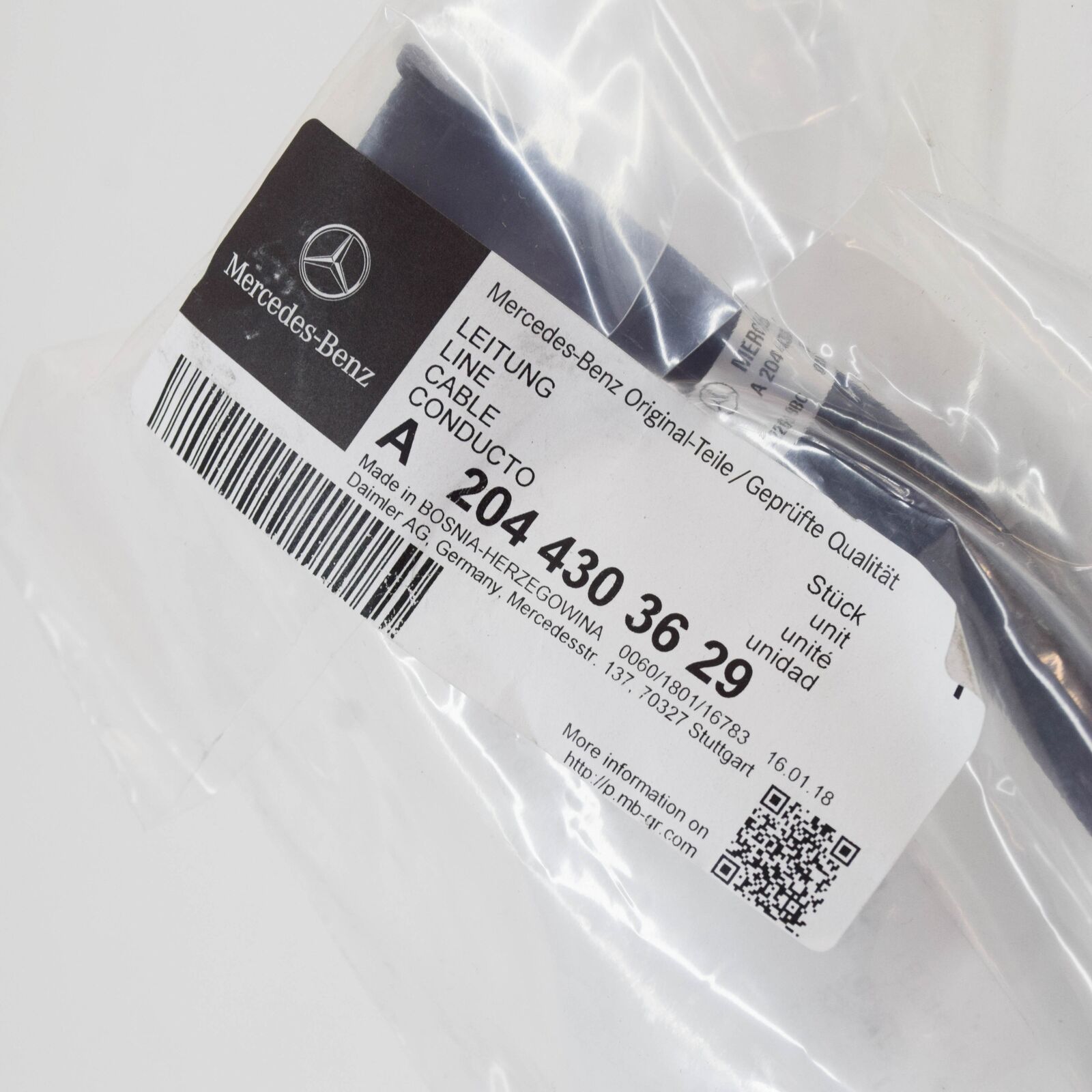 NEW MERCEDES-BENZ C W204 BRAKE BOOSTER LINE RHD A2044303629 ORIGINAL